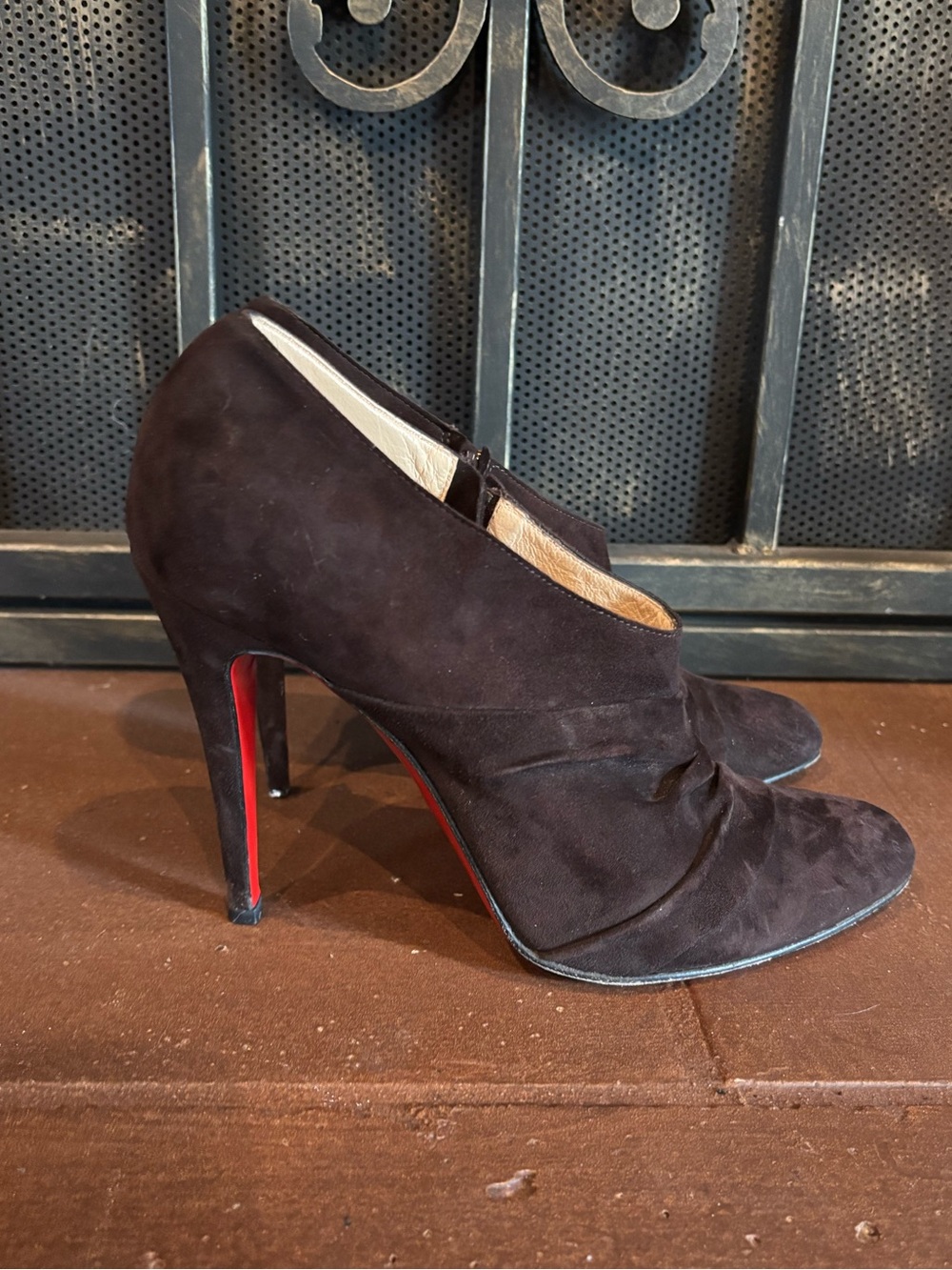Christian Louboutin Suede High-Heel Booties